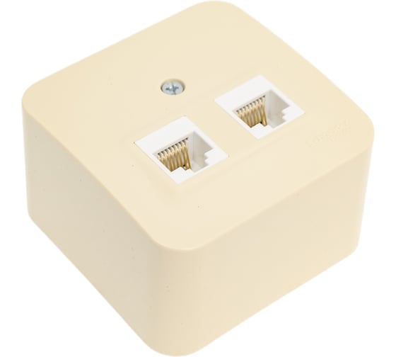 Компьютерная розетка Systeme Electric 2-м ОП Blanca RJ45 кат.5E с изолир. пластиной беж. SE BLNIA045457