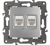 Розетка ЭРА 14310803 2хRJ45, IP20, алюминий Б0034310
