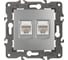 Розетка ЭРА 14310803 2хRJ45, IP20, алюминий Б0034310 1