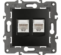 Розетка ЭРА 14310805 2хRJ45, IP20, антрацит Б0034312