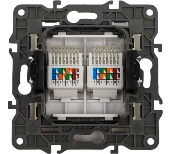 Розетка ЭРА 14310804 2хRJ45, IP20, шампань Б0034311