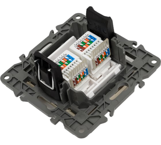 Розетка ЭРА 14310804 2хRJ45, IP20, шампань Б0034311