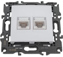 Розетка ЭРА 14310801 2хRJ45, IP20, белый Б0034308