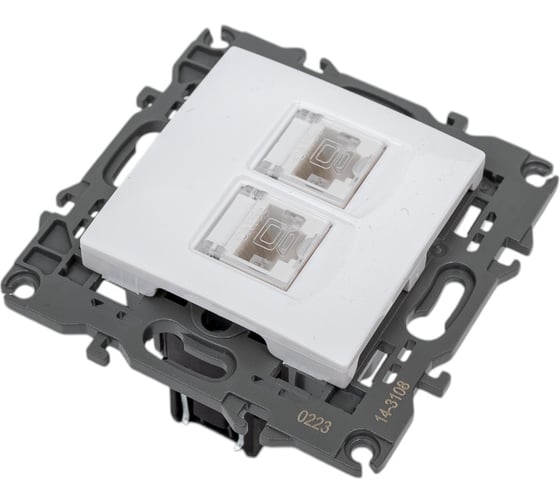 Розетка ЭРА 14310801 2хRJ45, IP20, белый Б0034308