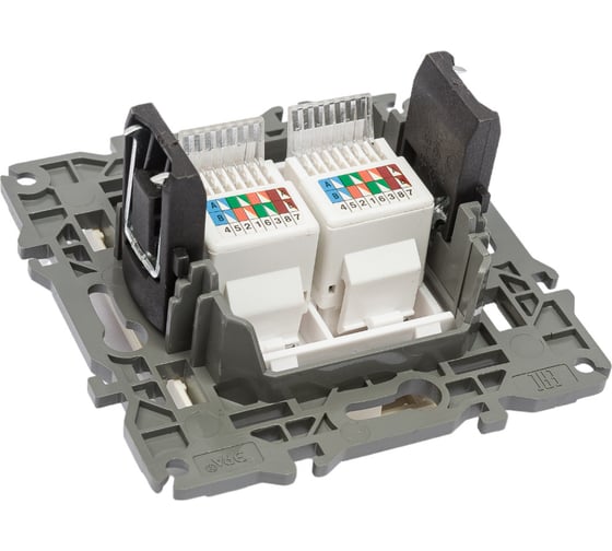 Розетка ЭРА 14310802 2хRJ45, IP20,сл.кость Б0034309