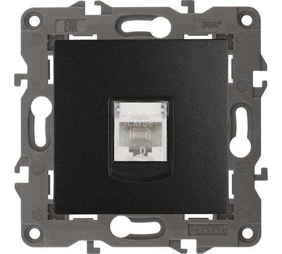 Розетка ЭРА 14-3107-05 RJ45, IP20, антрацит Б0034306 1