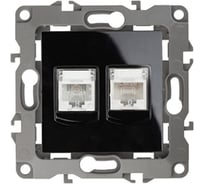 Комбинированная розетка ЭРА 12310906 RJ45RJ11, IP20, 2, черный Б0018253