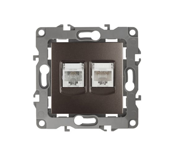 Комбинированная розетка ЭРА 12310913 RJ45+RJ11, IP20, 2, бронза Б0019359 1