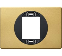 1-местная рамка Aling-Conel EON 80x120 мм, для узкой кнопки, золото с черной вставкой E6803U.GE