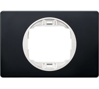 1-местная рамка Aling-Conel EON 80x120 мм, черная с белой вставкой E6803.E0