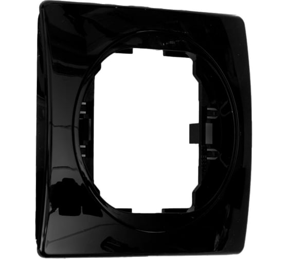 1-местная рамка Aling-Conel EON 80x80 мм, черная с черной вставкой E6801.EE