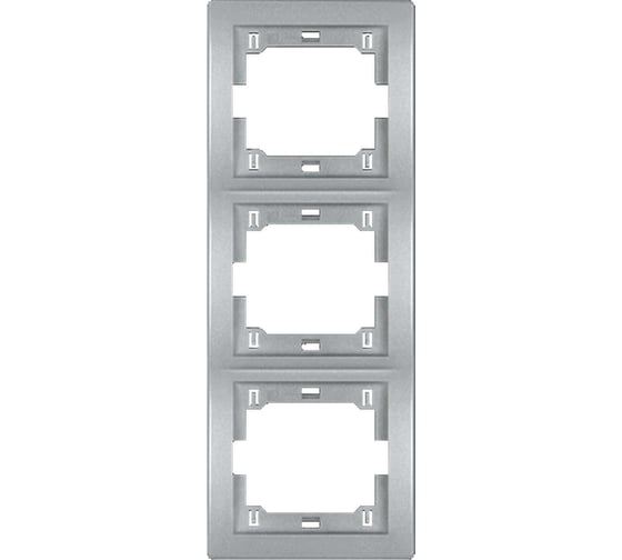 3-местная вертикальная рамка Aling-Conel PRESTIGE серебряная без вставки 6713.S 1