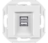 Розетка Aling-Conel PRESTIGE USB-зарядное устройство, двойная 2xUSB А+А 250V/5V 2.1A, механизм, белая 60161.0