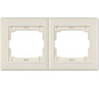 2-местная горизонтальная рамка Aling-Conel PRESTIGE кремовая с вставкой 6701.99