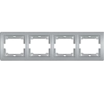 4-местная горизонтальная рамка Aling-Conel PRESTIGE серебряная без вставки 6704.S