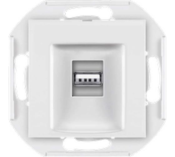 Розетка USB Aling-Conel PRESTIGE тип А, с Keystone модулем, механизм, белая 60162.0