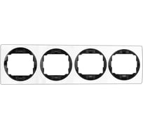 4-местная горизонтальная рамка Aling-Conel EON белая с черной вставкой E6704.0E