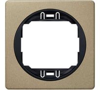 1-местная рамка Aling-Conel EON 80x80 мм, шлифованный никель с черной вставкой E6801.G2E