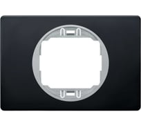 1-местная рамка Aling-Conel EON 80x120 мм, черная с серебряной вставкой E6803.ES