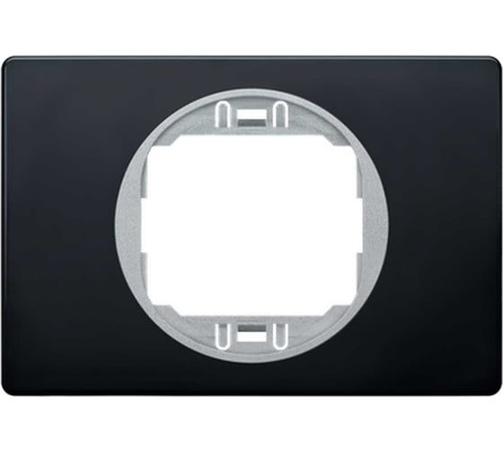 1-местная рамка Aling-Conel EON 80x120 мм, черная с серебряной вставкой E6803.ES 1