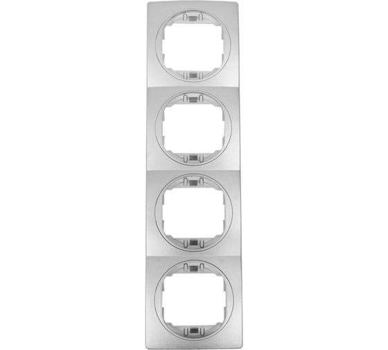 4-местная вертикальная рамка Aling-Conel EON серебряная с серебряной вставкой E6714.SS 1