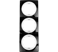 3-местная вертикальная рамка Aling-Conel EON черная с белой вставкой E6713.E0