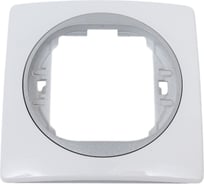 1-местная рамка Aling-Conel EON 80x80 мм, белая с серебряной вставкой E6801.0S