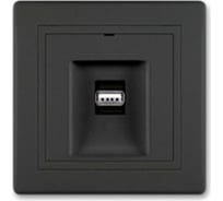 Розетка USB Aling-Conel PRESTIGE тип А, с Keystone модулем, черная soft touch 6162.E1E1