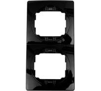 2-местная вертикальная рамка Aling-Conel EON черная с черной вставкой E6711.EE