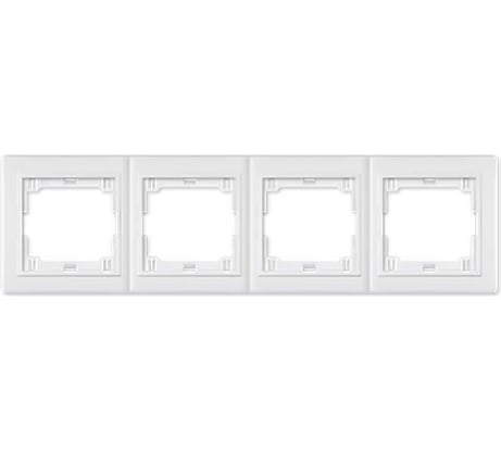 Рамка 4-кратная Aling-conel PRESTIGE горизонтальная, белая 6704.00 113110