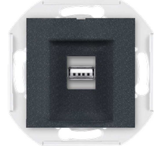 Розетка USB Aling-Conel PRESTIGE тип А, с Keystone модулем, механизм, графитовая 60162.2 1