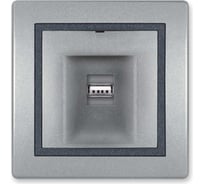 Розетка USB Aling-Conel PRESTIGE тип А, с Keystone модулем, серебро-графит-серебро 6162.S2S