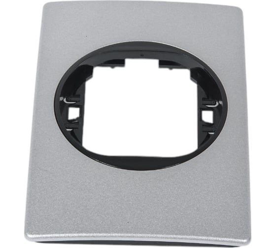 1-местная рамка Aling-Conel EON 80x120 мм, серебряная с черной вставкой E6803.SE 1