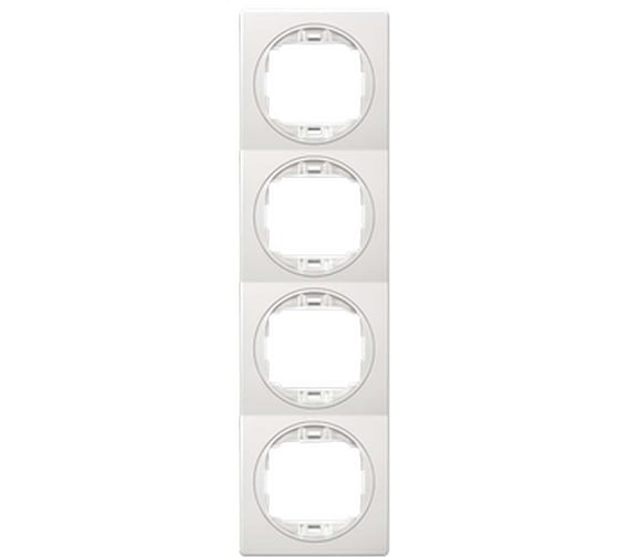 4-местная вертикальная рамка Aling-Conel EON белая с белой вставкой E6714.00 1