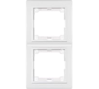 2-местная вертикальная рамка Aling-Conel PRESTIGE белая с вставкой 6711.00