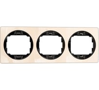 3-местная горизонтальная рамка Aling-Conel EON кремовая с черной вставкой E6703.9E