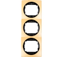 3-местная вертикальная рамка Aling-Conel EON золото с черной вставкой E6713.GE