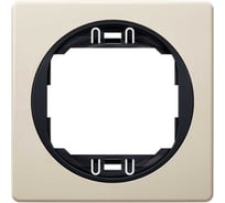 1-местная рамка Aling-Conel EON 80x80 мм, кремовая с черной вставкой E6801.9E