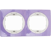 2-местная горизонтальная рамка Aling-Conel EON лаванда с белой вставкой E6701.V0