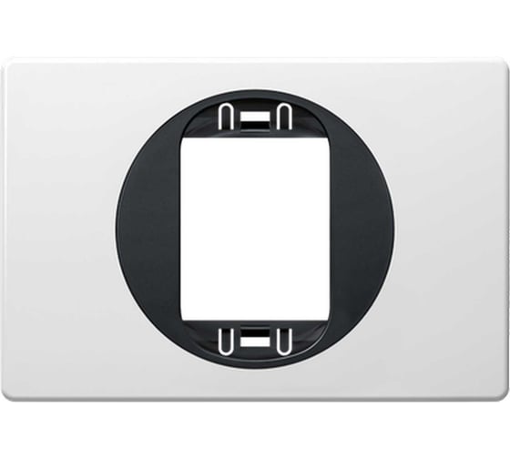 1-местная рамка Aling-Conel EON 80x120 мм, для узкой кнопки, белая с черной вставкой E6803U.0E 1