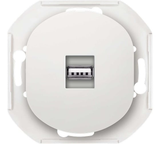 Розетка USB Aling-Conel EON тип А, с Keystone модулем, механизм, белая E6162.0