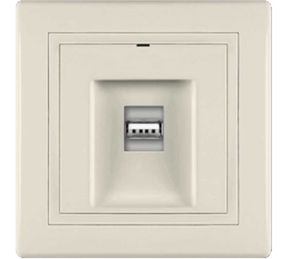 Розетка Aling-Conel PRESTIGE USB-зарядное устройство, двойная 2xUSB А+А 250V/5V 2.1A, кремовая 6161.99