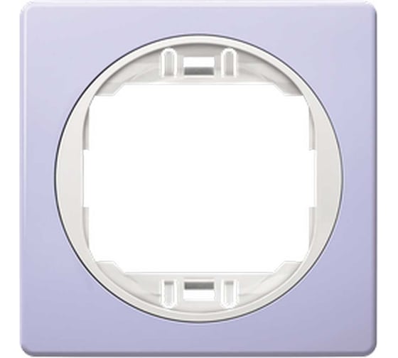 1-местная рамка Aling-Conel EON 80x80 мм, лаванда с белой вставкой E6801.V0