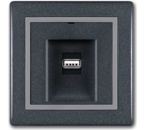 Розетка USB Aling-Conel PRESTIGE тип А, с Keystone модулем, графит-серый-графит 6162.212 1