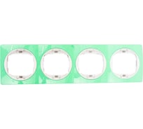 4-местная горизонтальная рамка Aling-Conel EON пастельно-зеленая с белой вставкой E6704.70