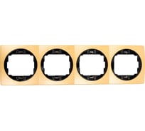 4-местная горизонтальная рамка Aling-Conel EON золото с черной вставкой E6704.GE