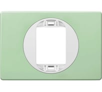 1-местная рамка Aling-Conel EON 80x120 мм, для узкой кнопки, пастельно-зелёная с белой вставкой E6803U.70