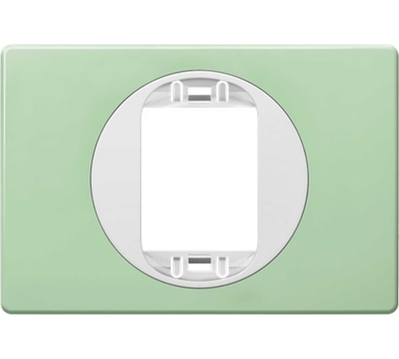 1-местная рамка Aling-Conel EON 80x120 мм, для узкой кнопки, пастельно-зелёная с белой вставкой E6803U.70 1