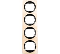 4-местная вертикальная рамка Aling-Conel EON кремовая с черной вставкой E6714.9E