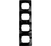 4-местная вертикальная рамка Aling-Conel EON черная с черной вставкой E6714.EE